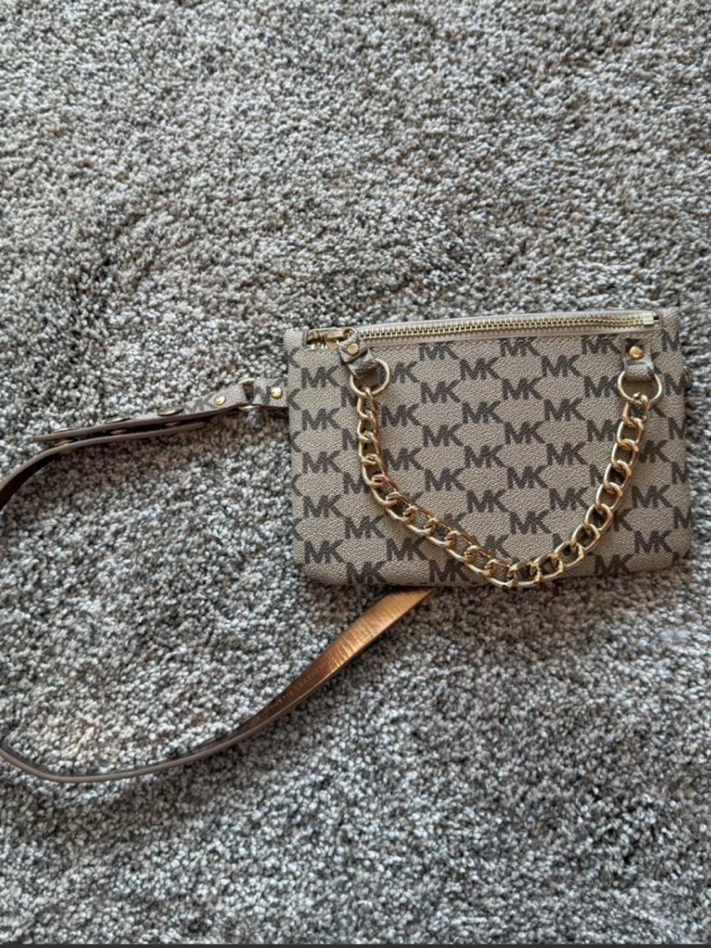Michael Kors Beige Signature MK logo-print belt bag - Picture 2 of 6